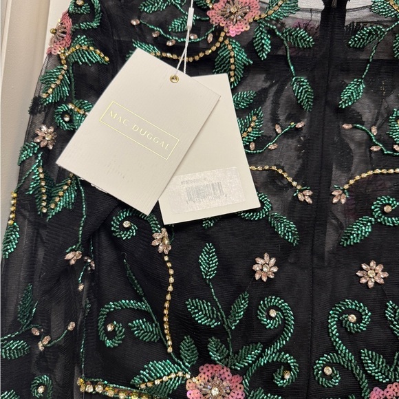 NWT | Mac Duggal 67870 Beaded Illusion High Neck Trumpet Gown Size 4 - Picture 12 of 14